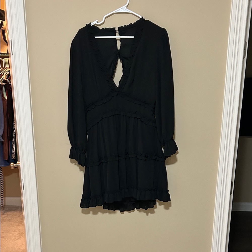 Elegant Black Ruffle Dress